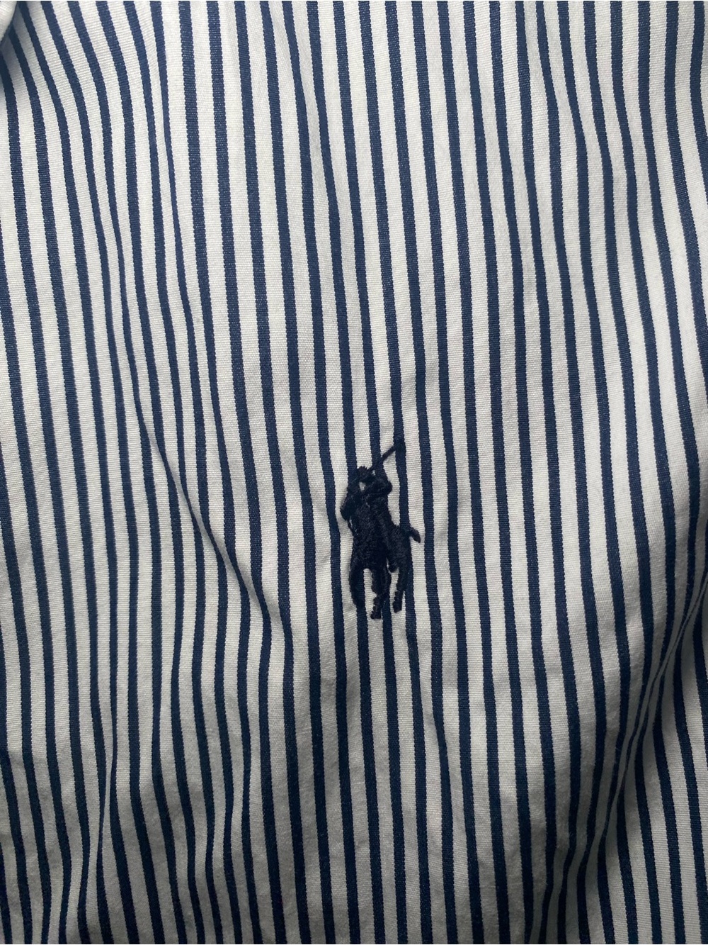 Ralph Lauren Sport Women's Striped White Navy Button Down Shirt Size 14 - Picture 2 of 7